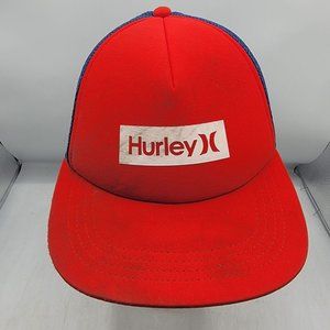 Hurley Mens One and Only Square Trucker Hat Cap Red Blue Breathable Comfort